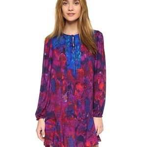 BCBGMAXAZRIA Kena Printed Babydoll Dress